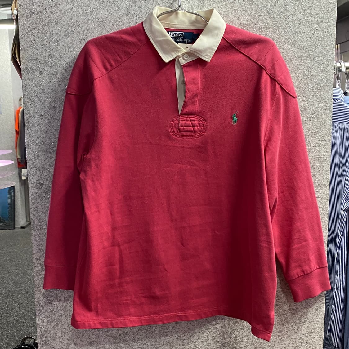 폴로 랄프로렌 커스텀핏 핑크 럭비티 B3964 상품이미지2