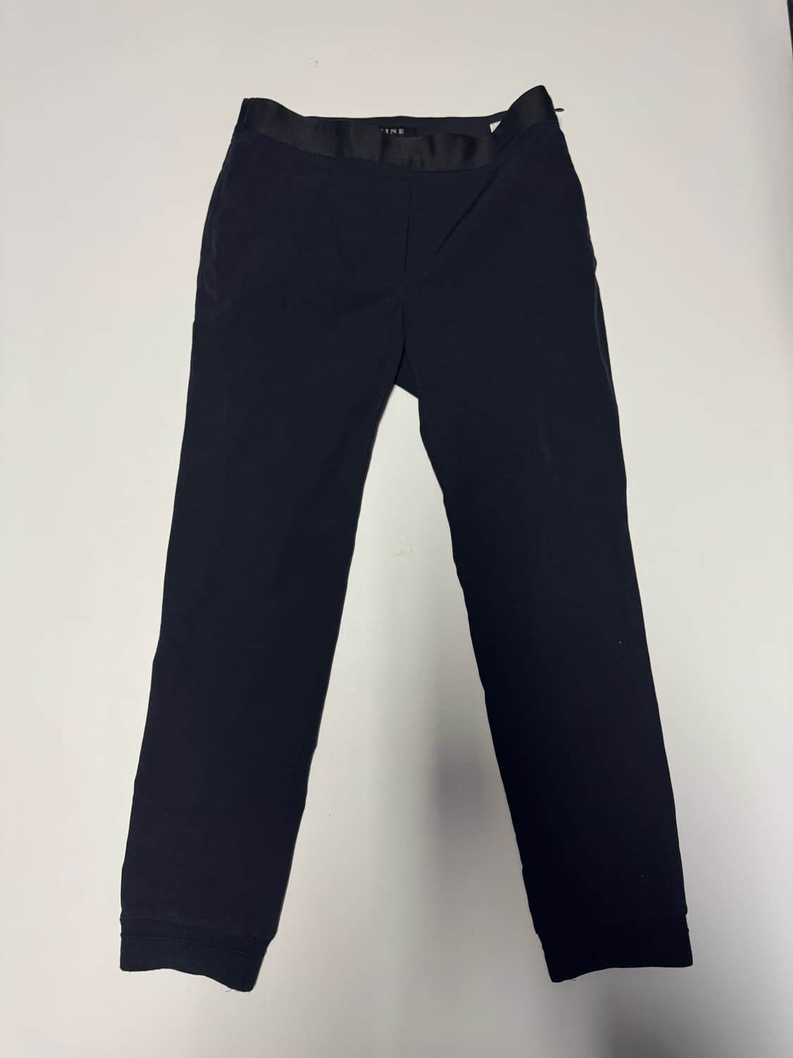 여성 한섬 마인 옆 지퍼 이태리 나일론 밴딩 면바지 블랙 상품이미지1