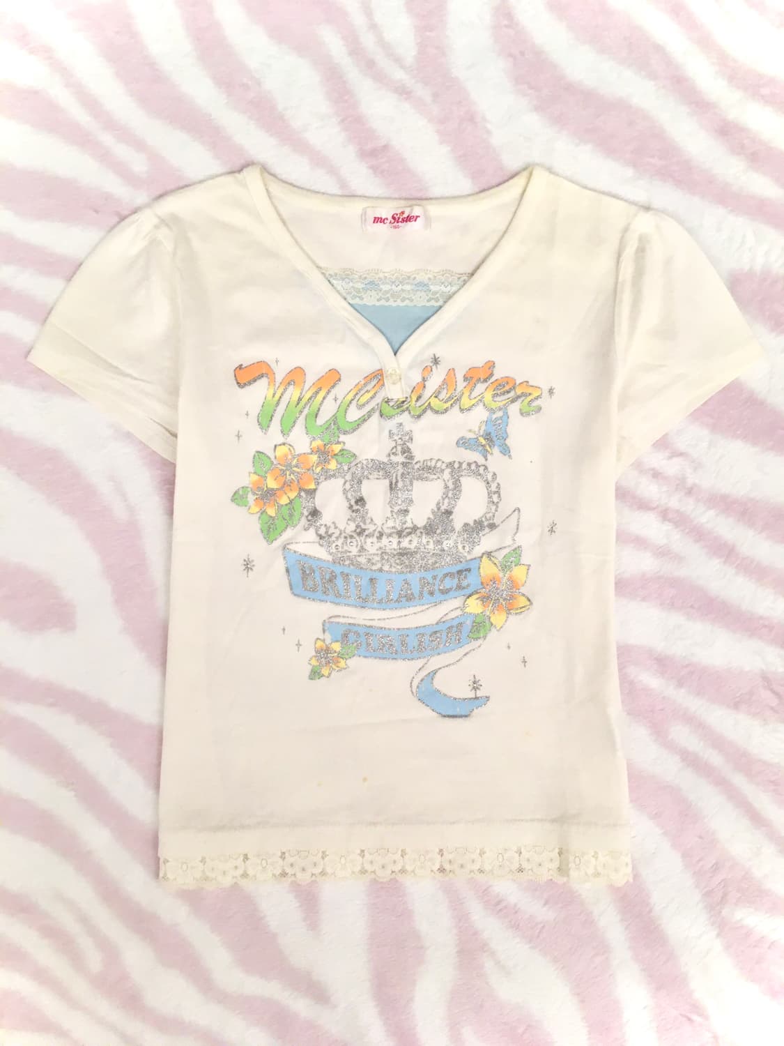 헤이세이 트로피컬 크라운 반팔 탑 조지후쿠 갸루 상품이미지1