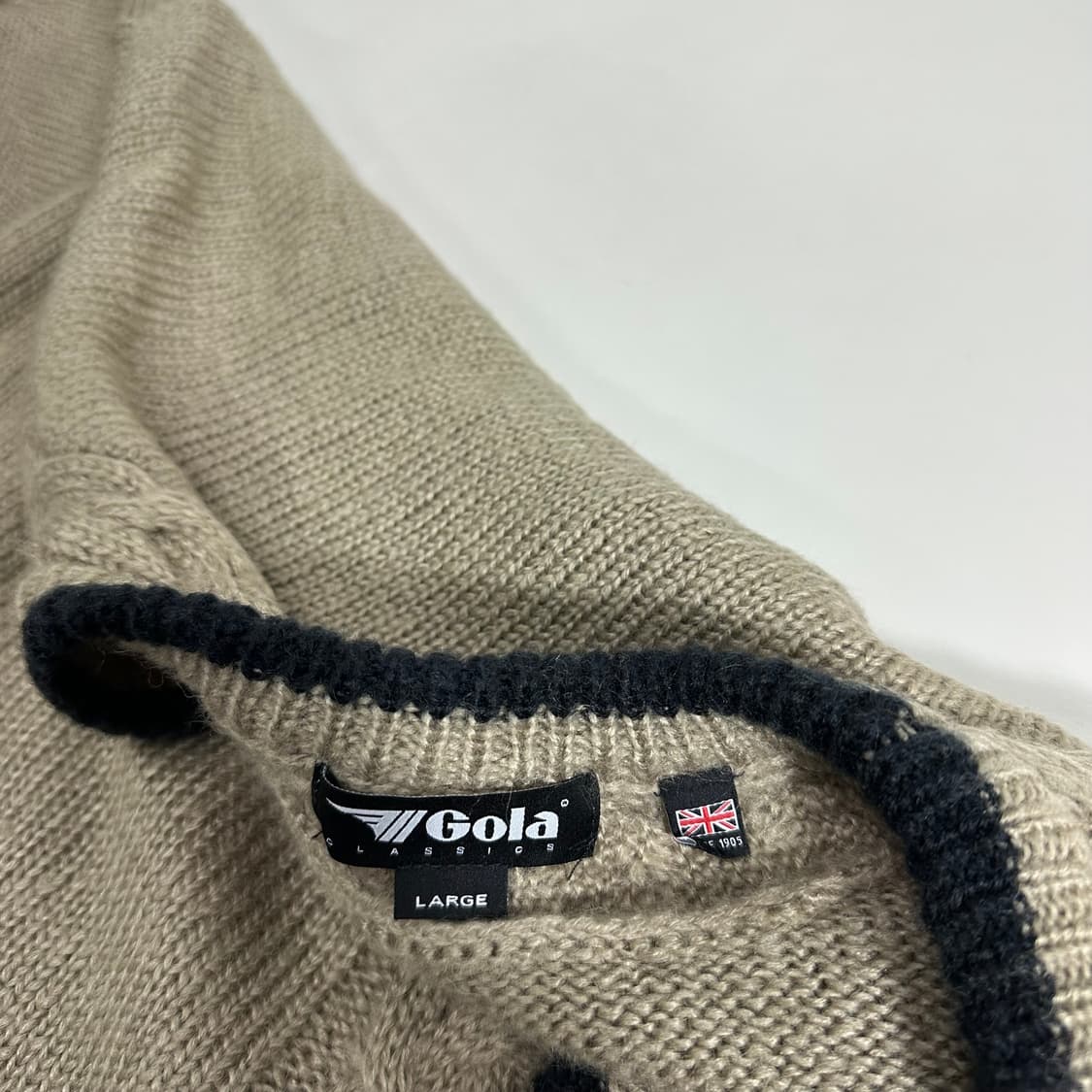 L-XL 골라 딥베이지 G로고 루즈오버핏 꽈배기가디건 상품이미지4