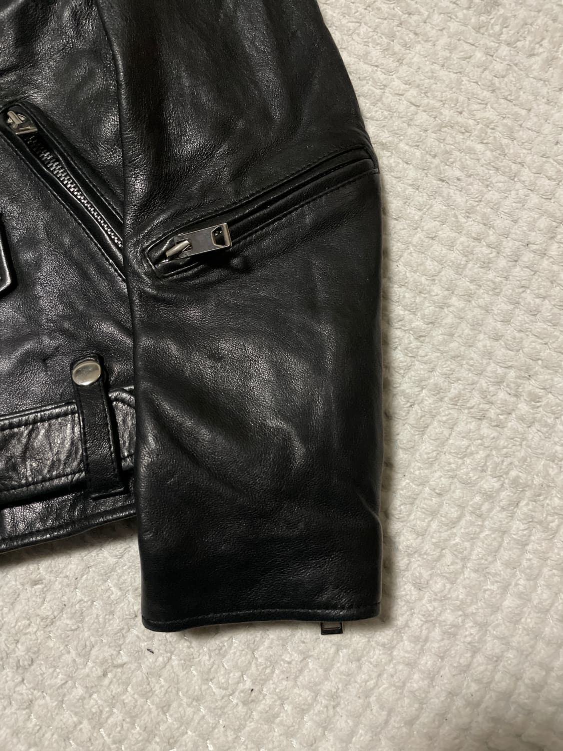 광희시장 웨스턴 무드 램스킨 양가죽 라펠 레더 자켓 상품이미지5