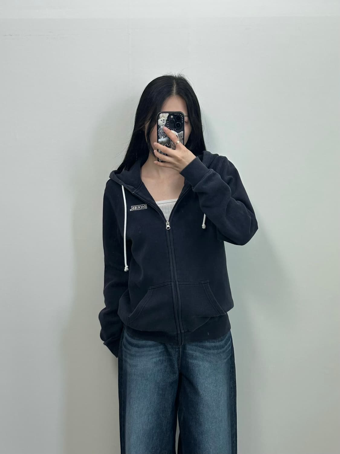 디키즈 자수로고 블랙 후드집업 상품이미지1