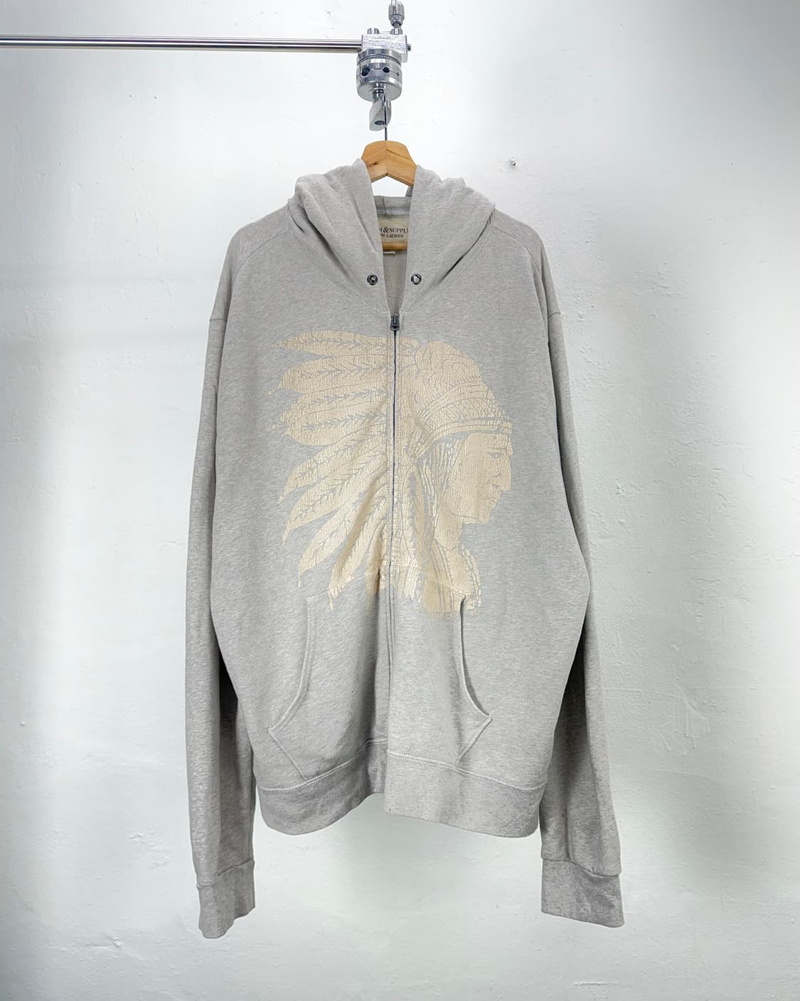 데님 앤 서플라이 인디언 헤드 라이트 그레이 후디 집업 상품이미지1
