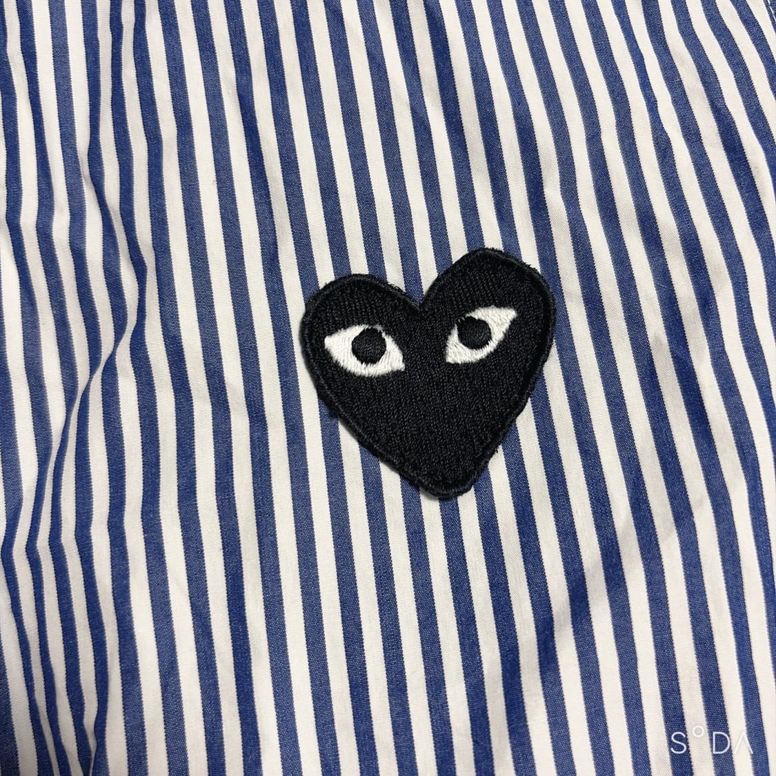 꼼데가르송 플레이 스트라이프 셔츠 M 블루 상품이미지3