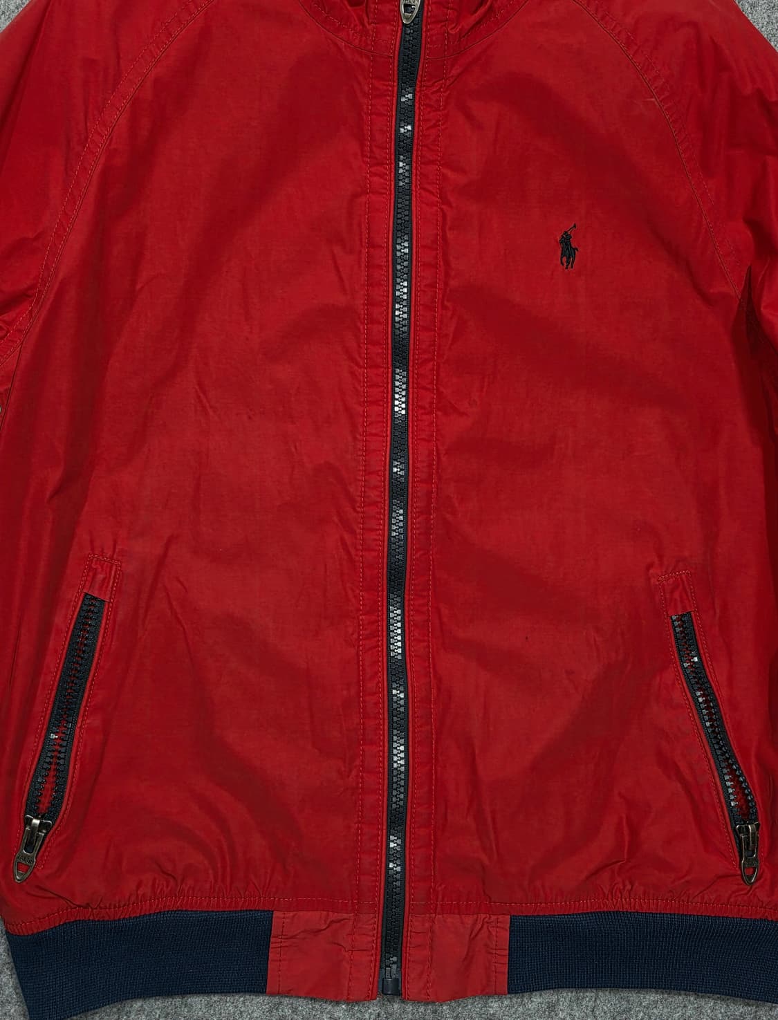 폴로 랄프로렌 빈티지 기모 코튼 나일론 쉘 블루종 자켓 L 상품이미지5
