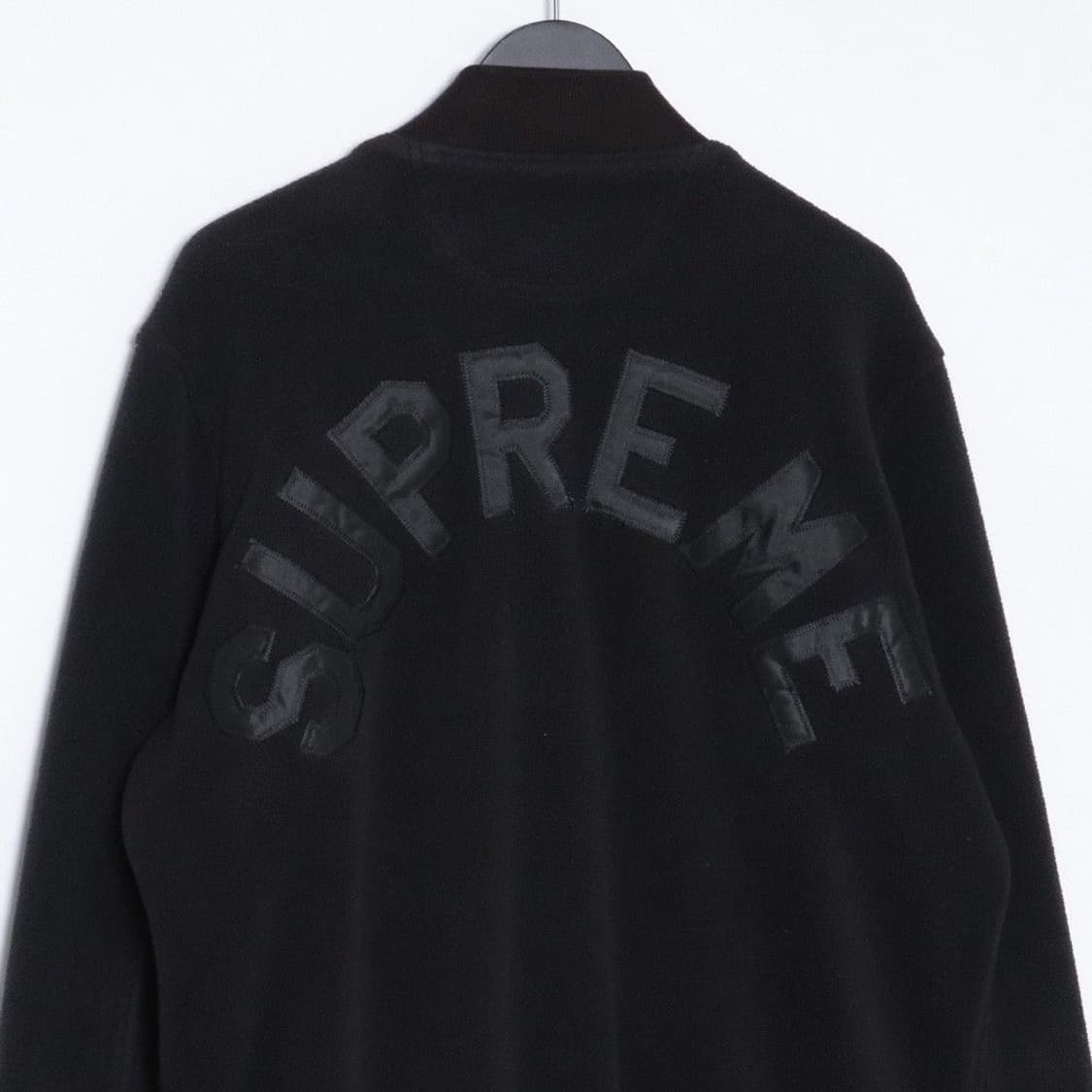 [정품] 슈프림 아치 로고  레더 바시티 자켓 블랙 M 상품이미지3