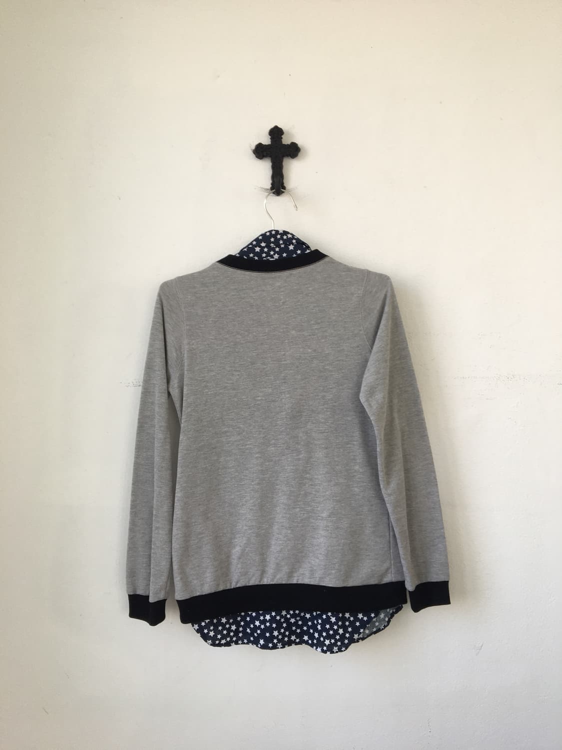 Star pattern shirt layered cardigan 상품이미지3