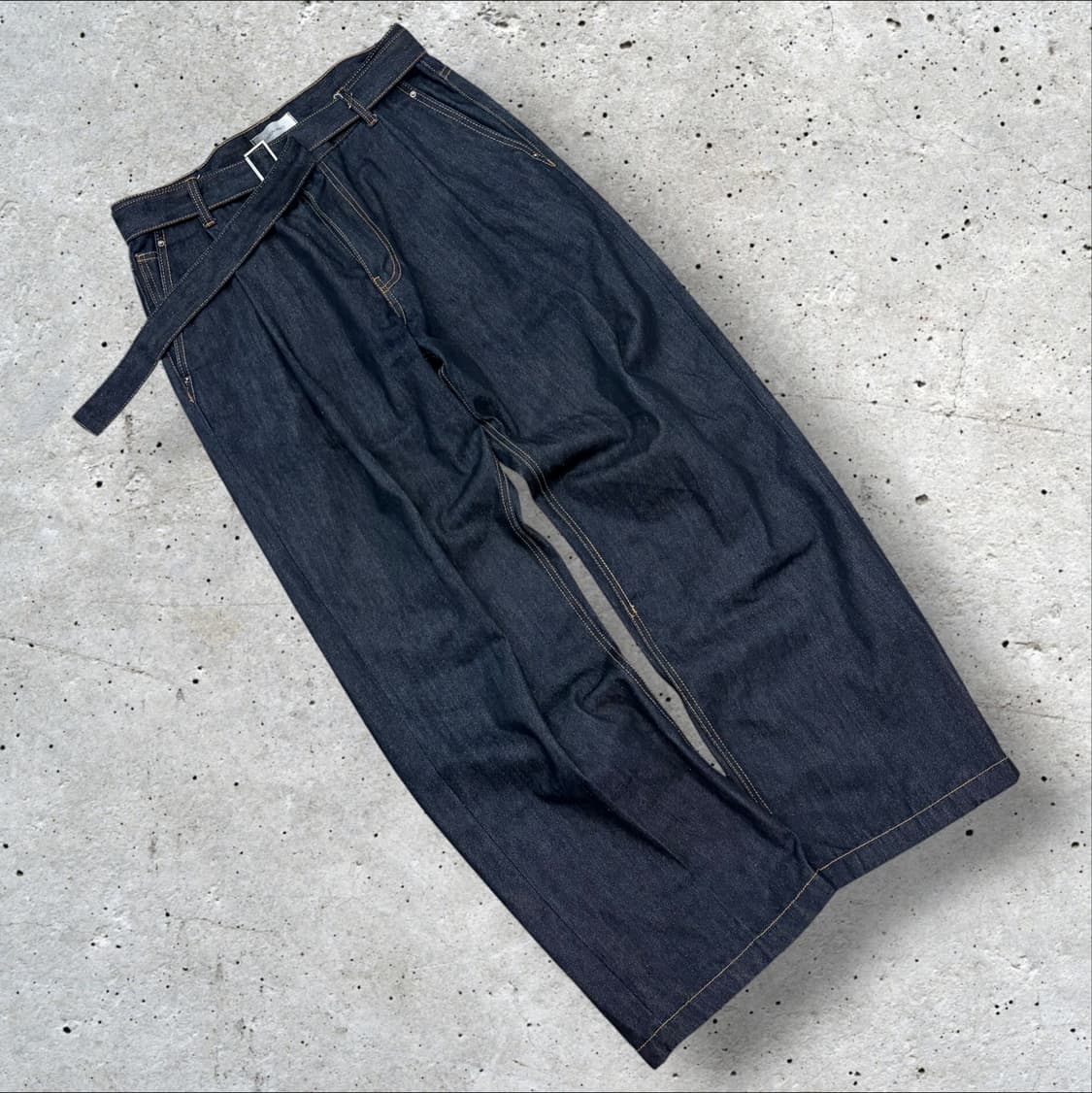 [50] 메종미네드 벨트 데님 와이드 팬츠 D420 상품이미지1