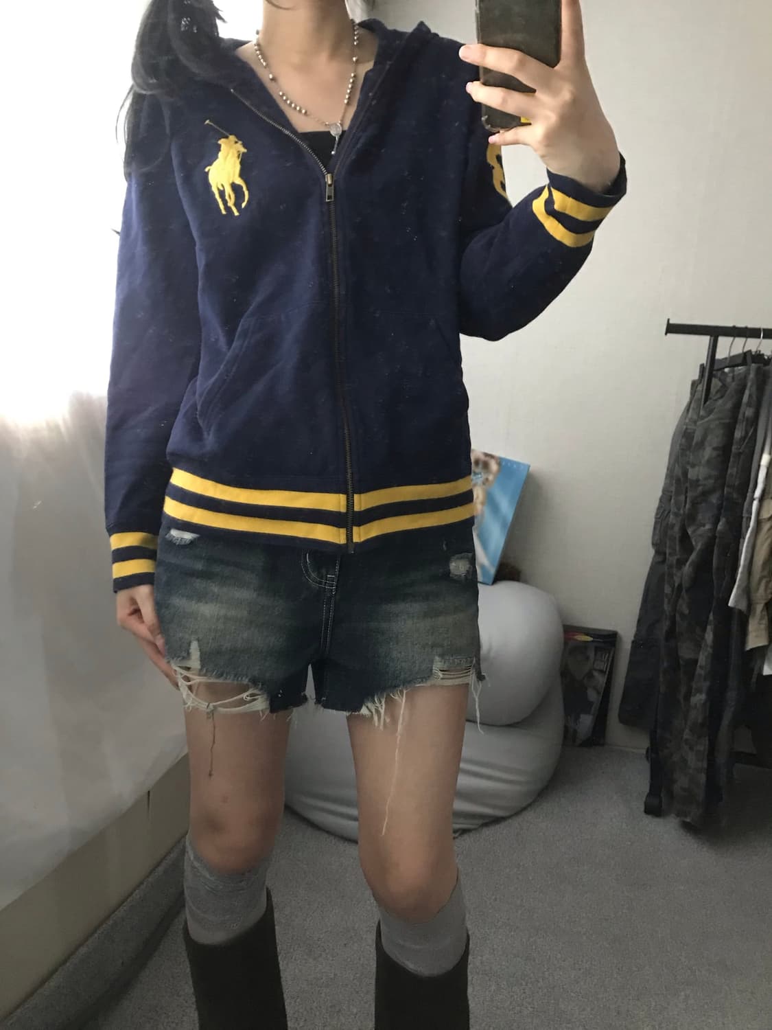 폴로 네이비 빅포니 후드집업 상품이미지2