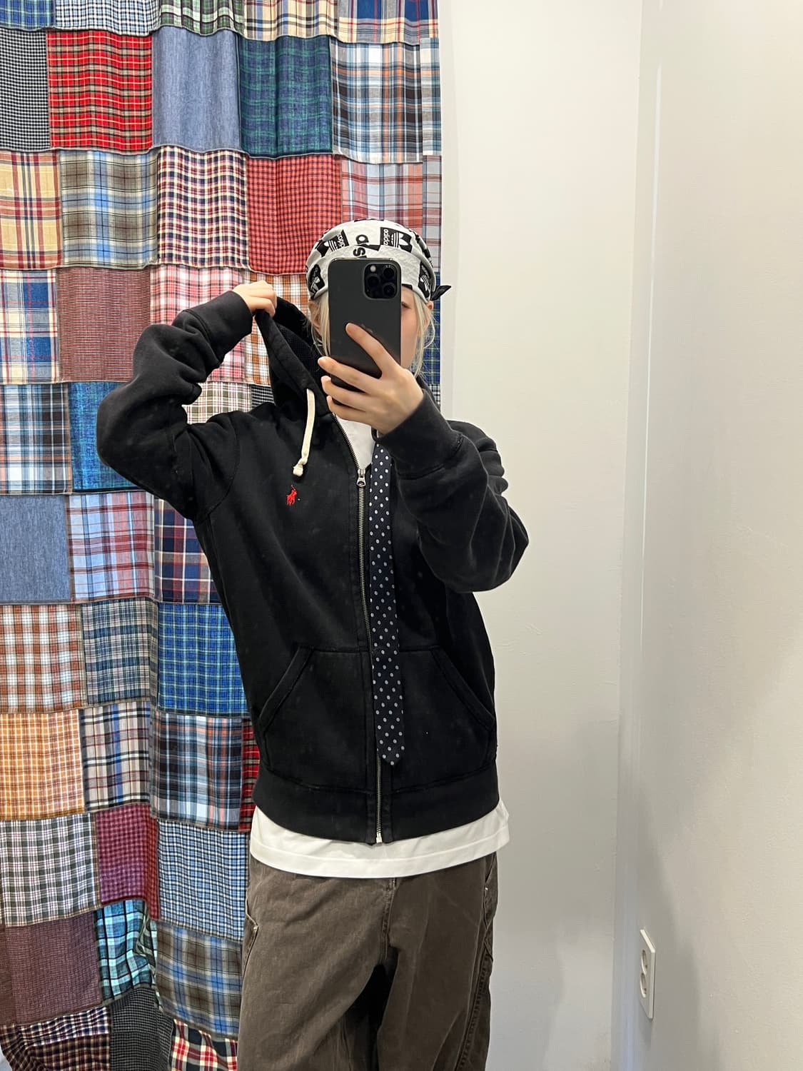 폴로 블랙 후드집업 상품이미지3