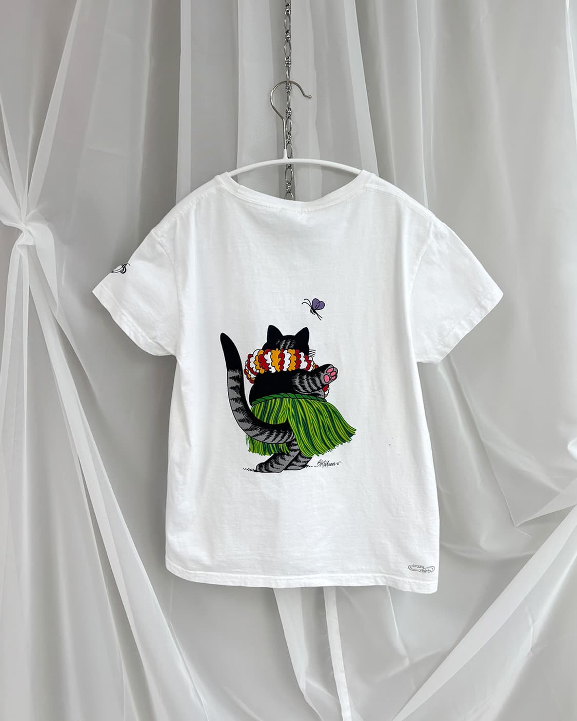 hawaiian dancing cat graphic t-shirt 상품이미지2