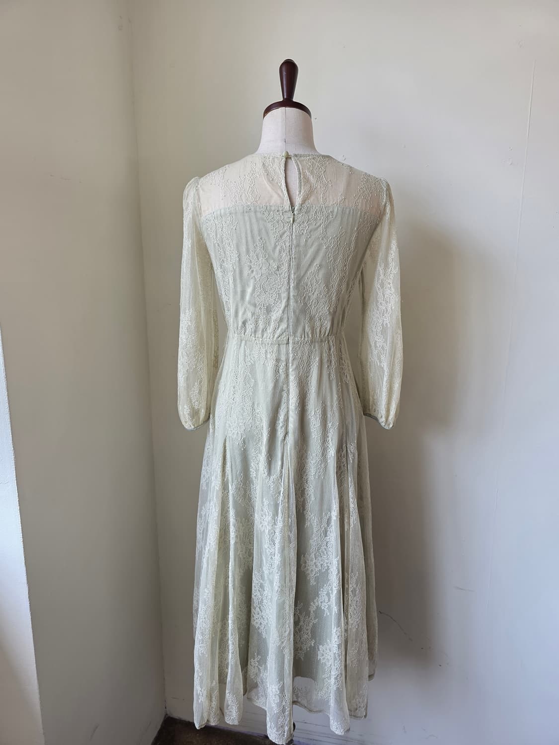 민트 레이스 시스루 롱 원피스 상품이미지3