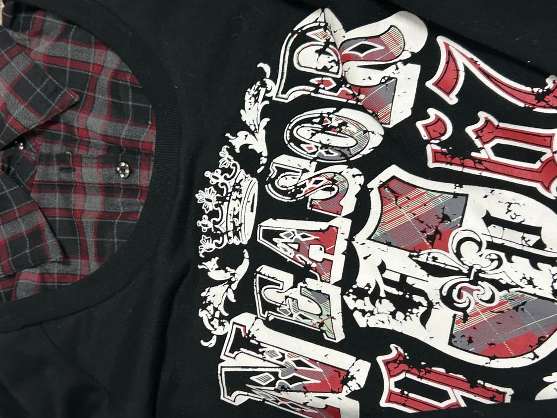 펑크 셔츠레이어드 탑 롱슬리브 나나깔 락시크 상품이미지2