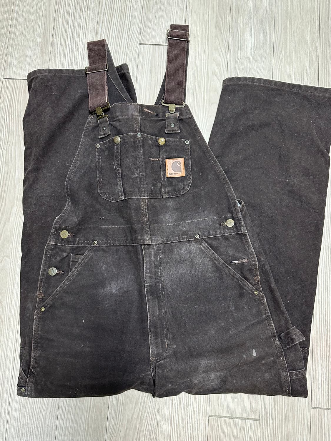 칼하트 브라운 오버롤 멜빵 상품이미지1