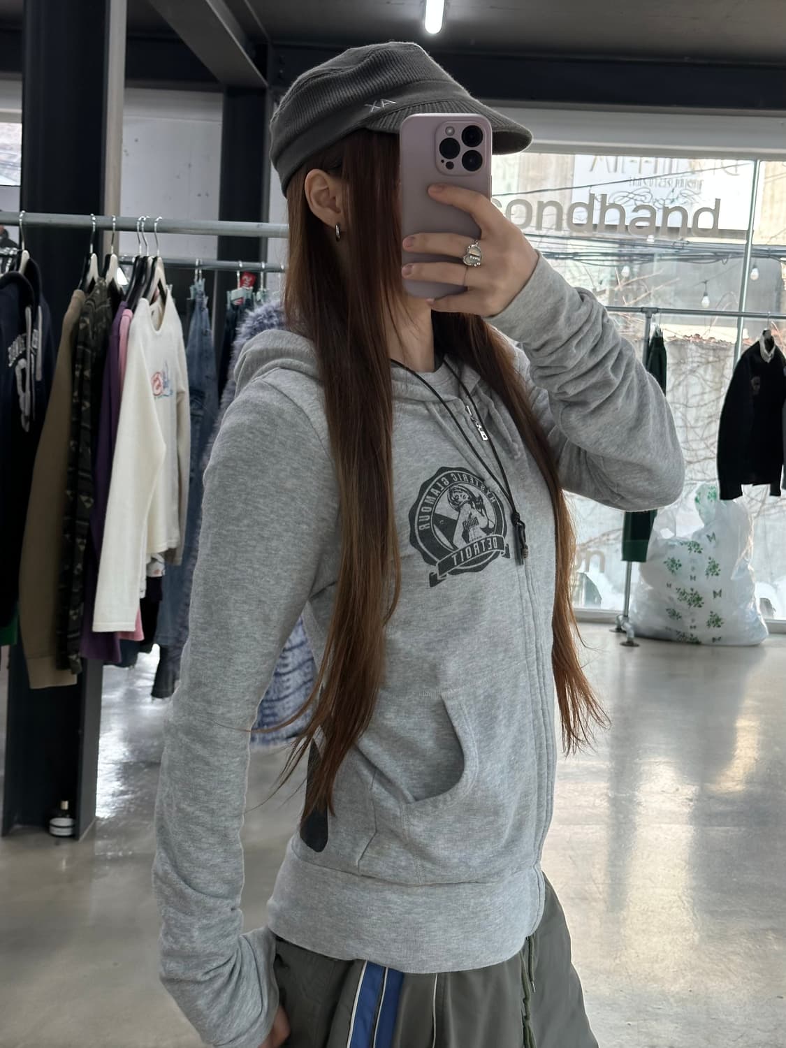 히스테릭글래머 히스걸 Detroit 빅로고 후드집업 상품이미지4