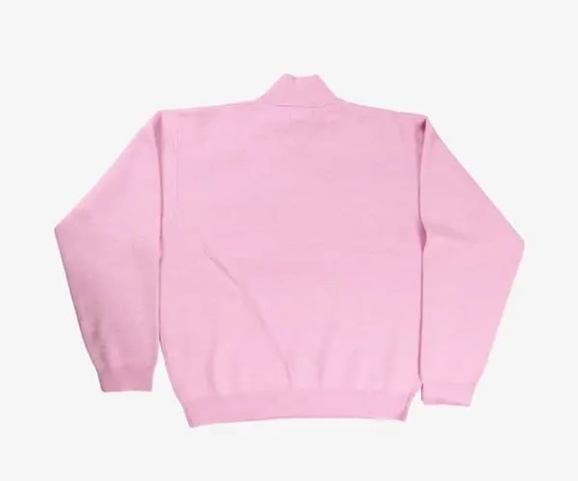 [L] 스투시 하프 집 모크넥 스웨터 핑크 상품이미지2