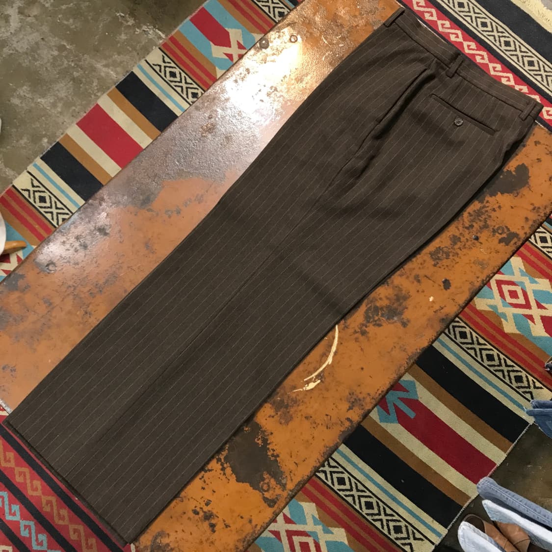 빈티지 브라운 스트라이프 울 트라우저 슬랙스 허리 31 32  상품이미지2