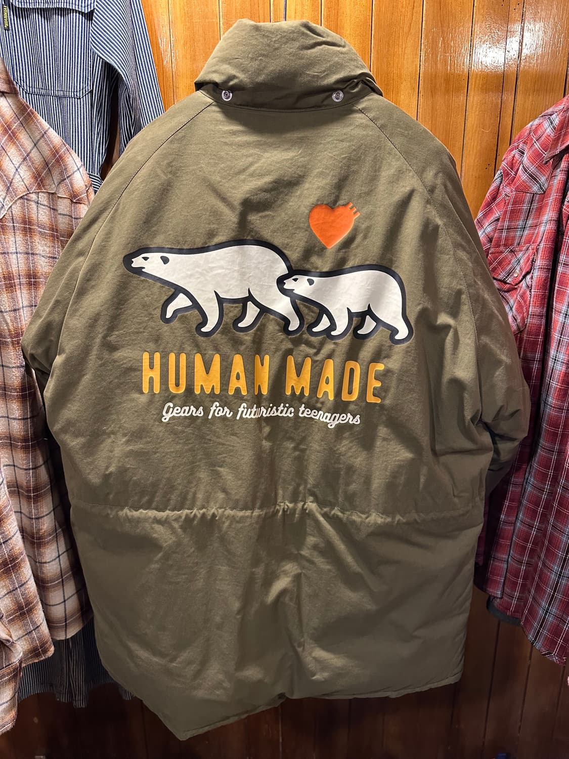 휴먼 메이드 다운 파카 올리브 드랩 상품이미지6