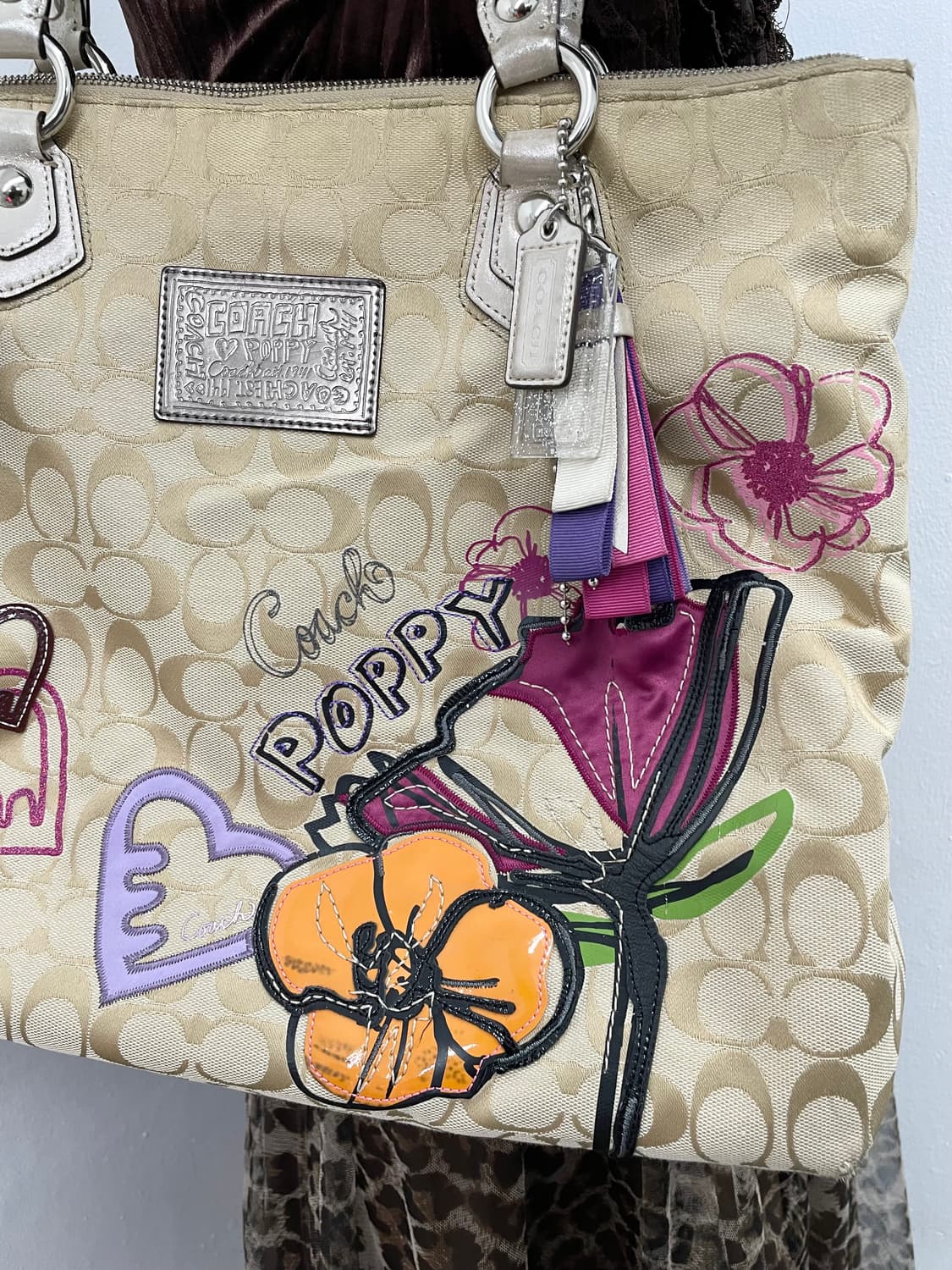 코치 자카드 자수 키링 쇼퍼백 상품이미지3