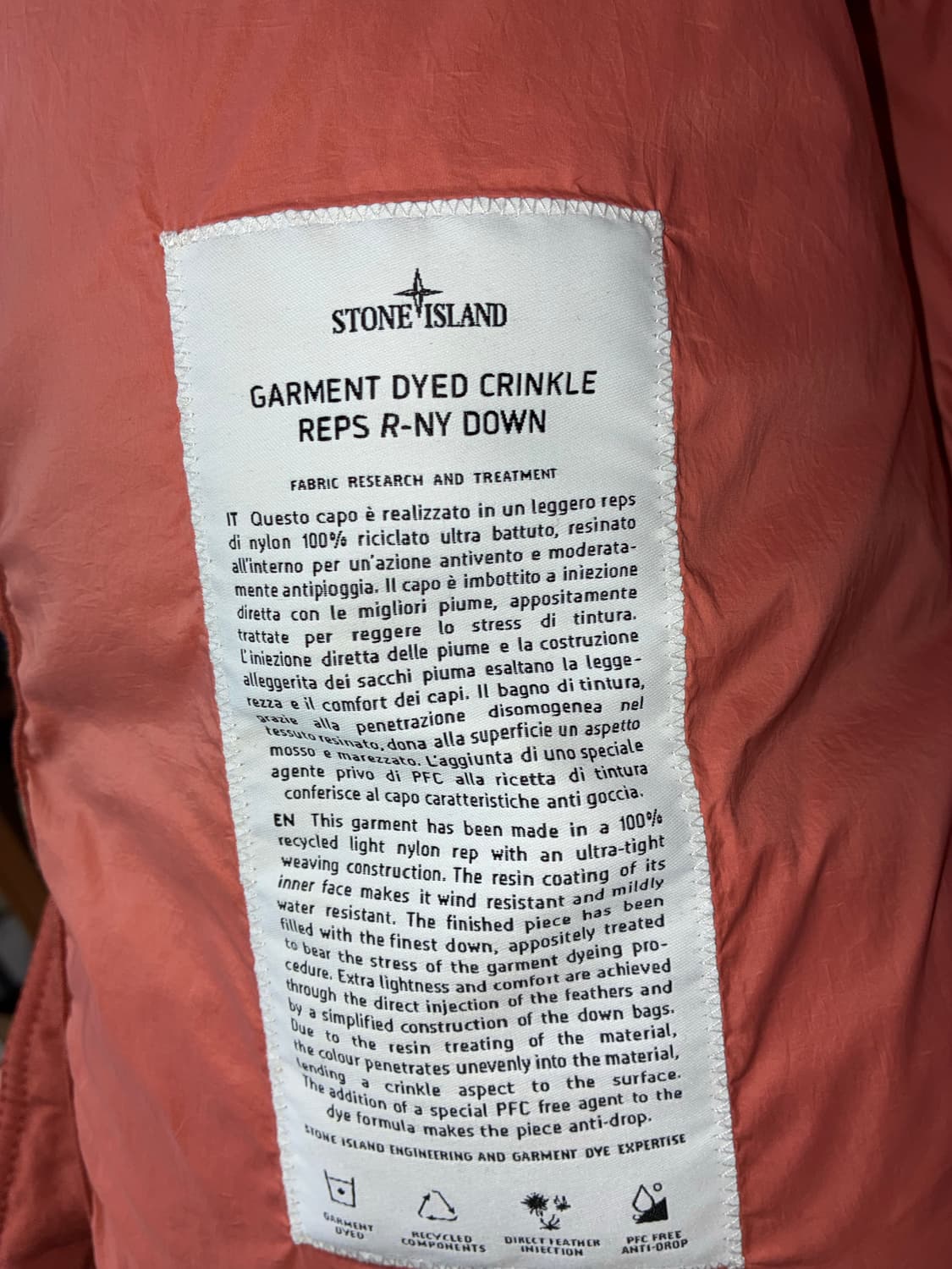 스톤아일랜드 클링클랩스  패딩 오렌지 상품이미지4