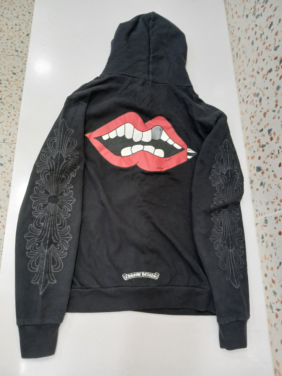 크롬하츠 / 매티보이 촘퍼 립 홀슈스 플로랄 후드 블랙 / M 상품이미지6