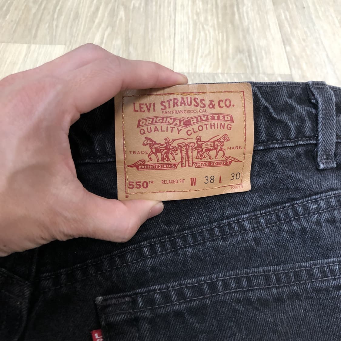 (34) 90's 리바이스 Levi's 미국 550 릴렉스드핏 흑청 데님 상품이미지9