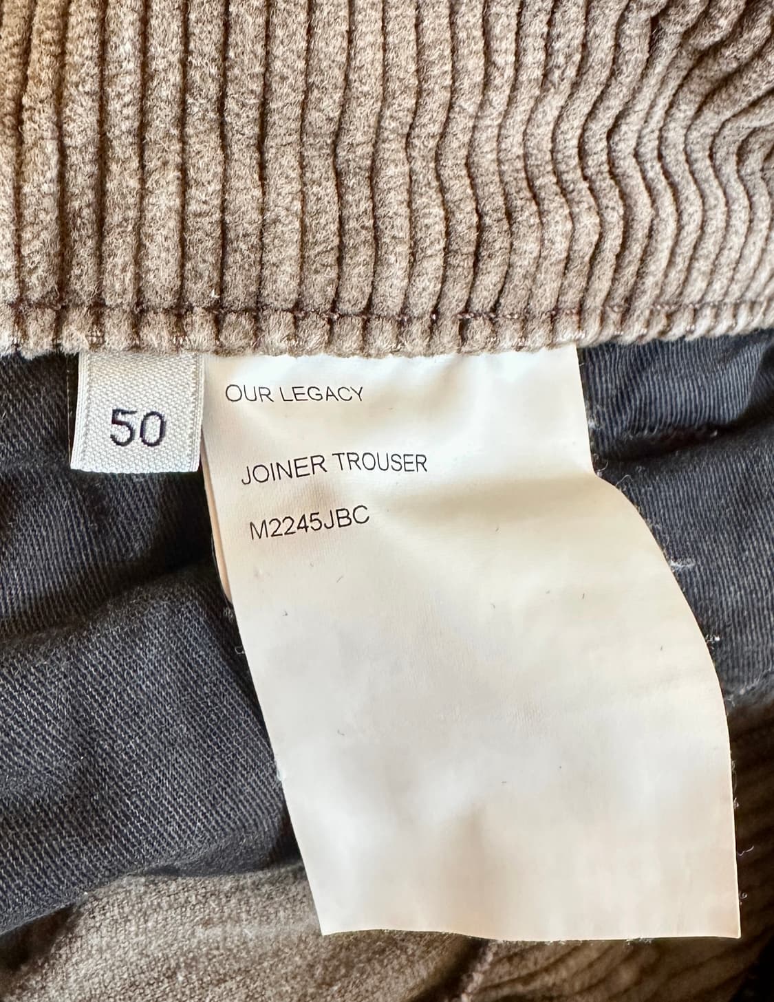 아워레가시 조이너 트라우저 브라운 코듀로이 50사이즈 신품급 카펜터 상품이미지9