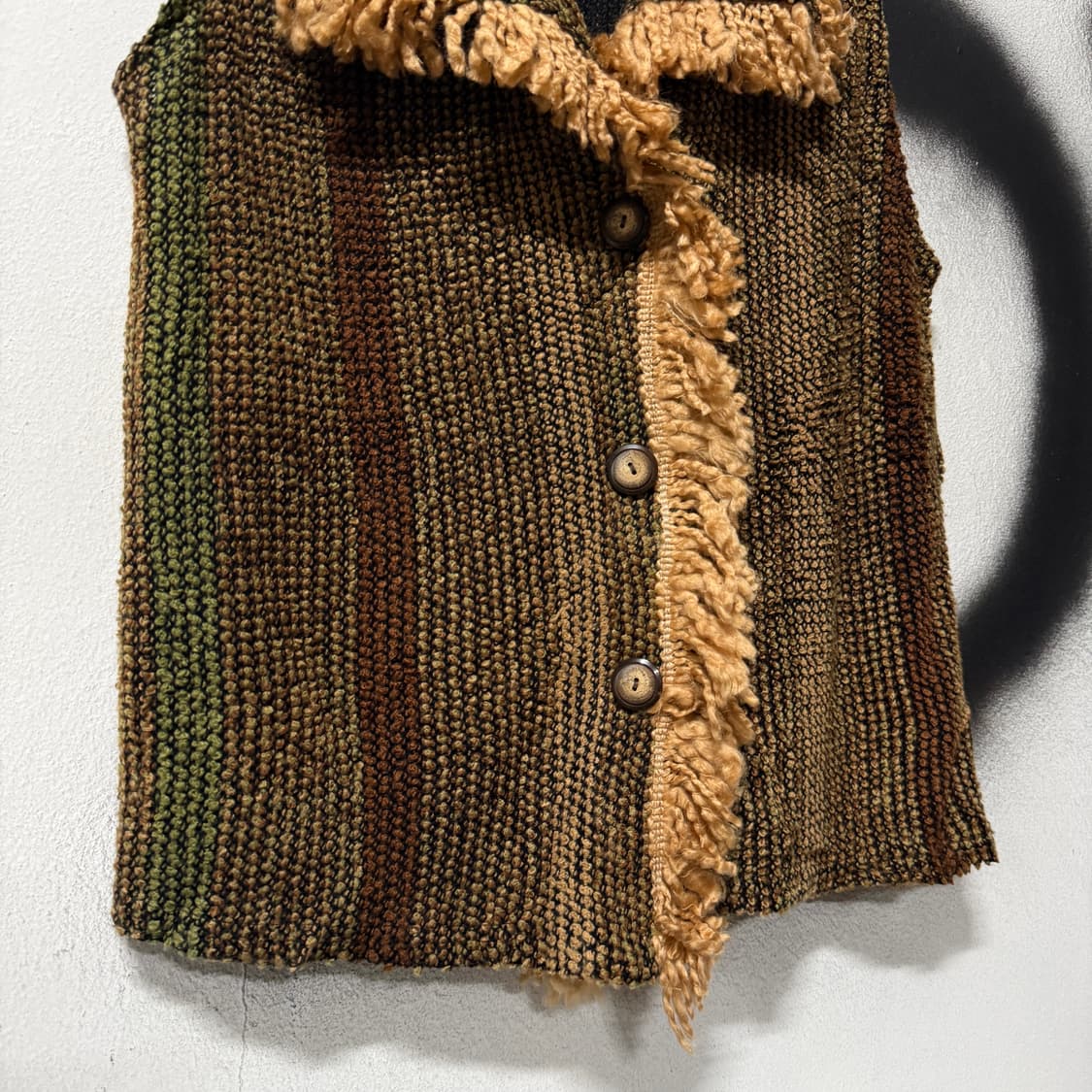 VTG 빈티지 웨스턴 그런지 프린지 디테일 스트라이프 베스트 상품이미지4