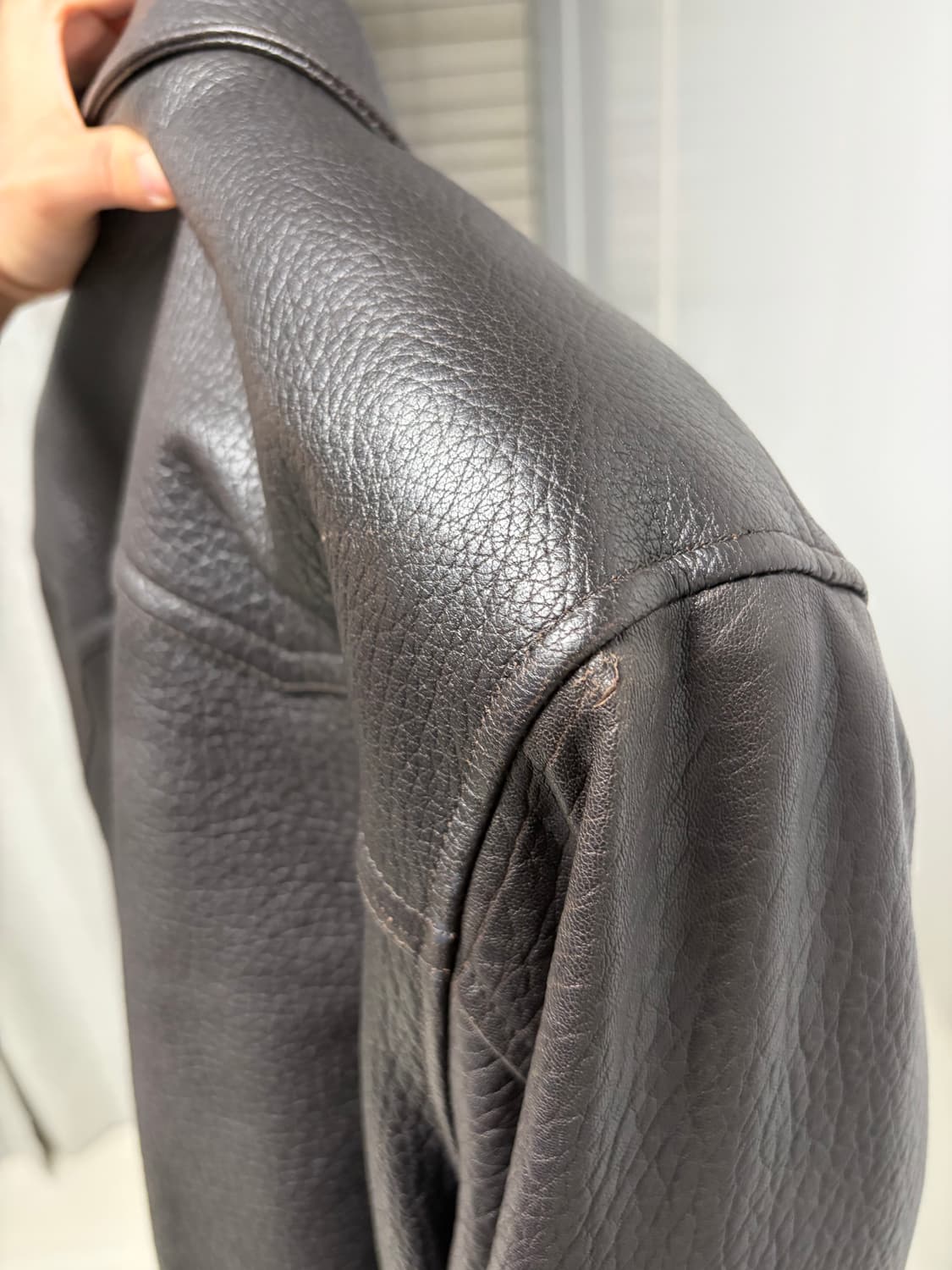 렉토 램 레더 슈렁큰 자켓 s사이즈 팝니다 상품이미지3