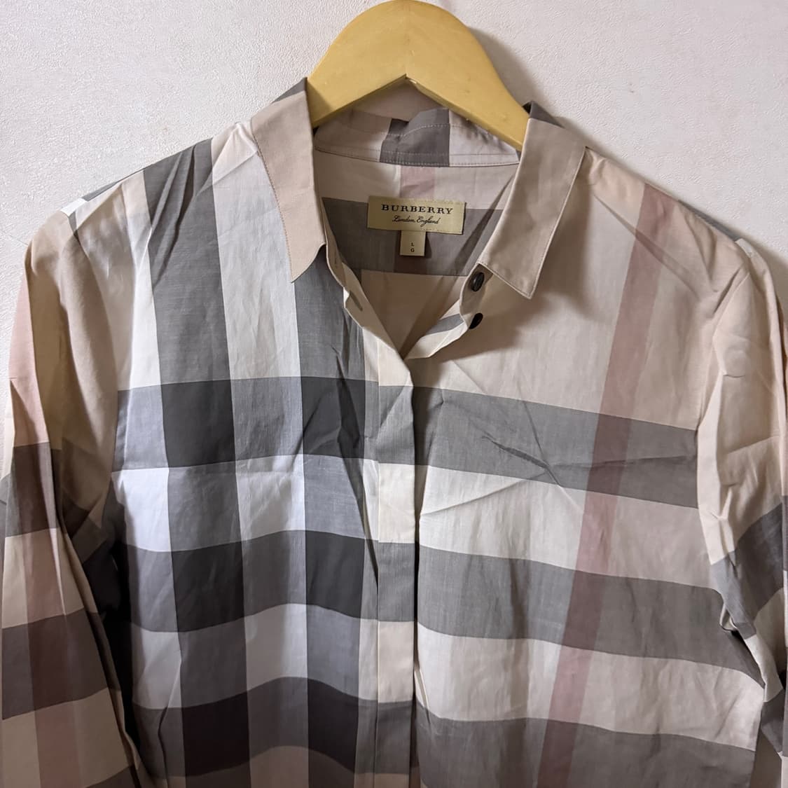 버버리 남성 노바체크 패턴 긴팔 셔츠 L (남성 100) 상품이미지2