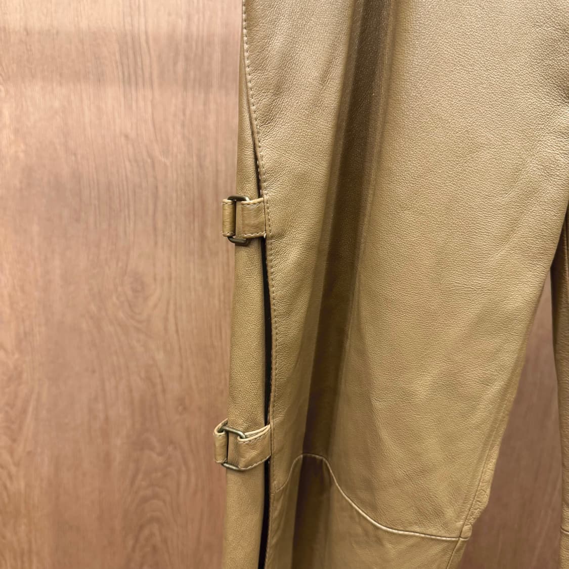 빈티지 레더 팬츠 사이드 스트랩 버클 디테일 스트레이트핏 브라운 상품이미지6