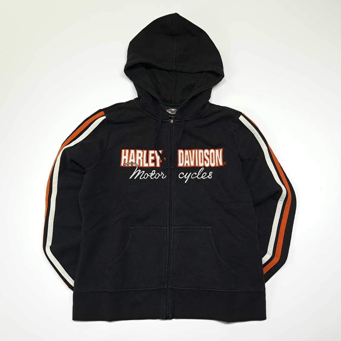 CL343 L 할리데이비슨 코튼 레이싱 자수 블랙 후드집업 상품이미지1
