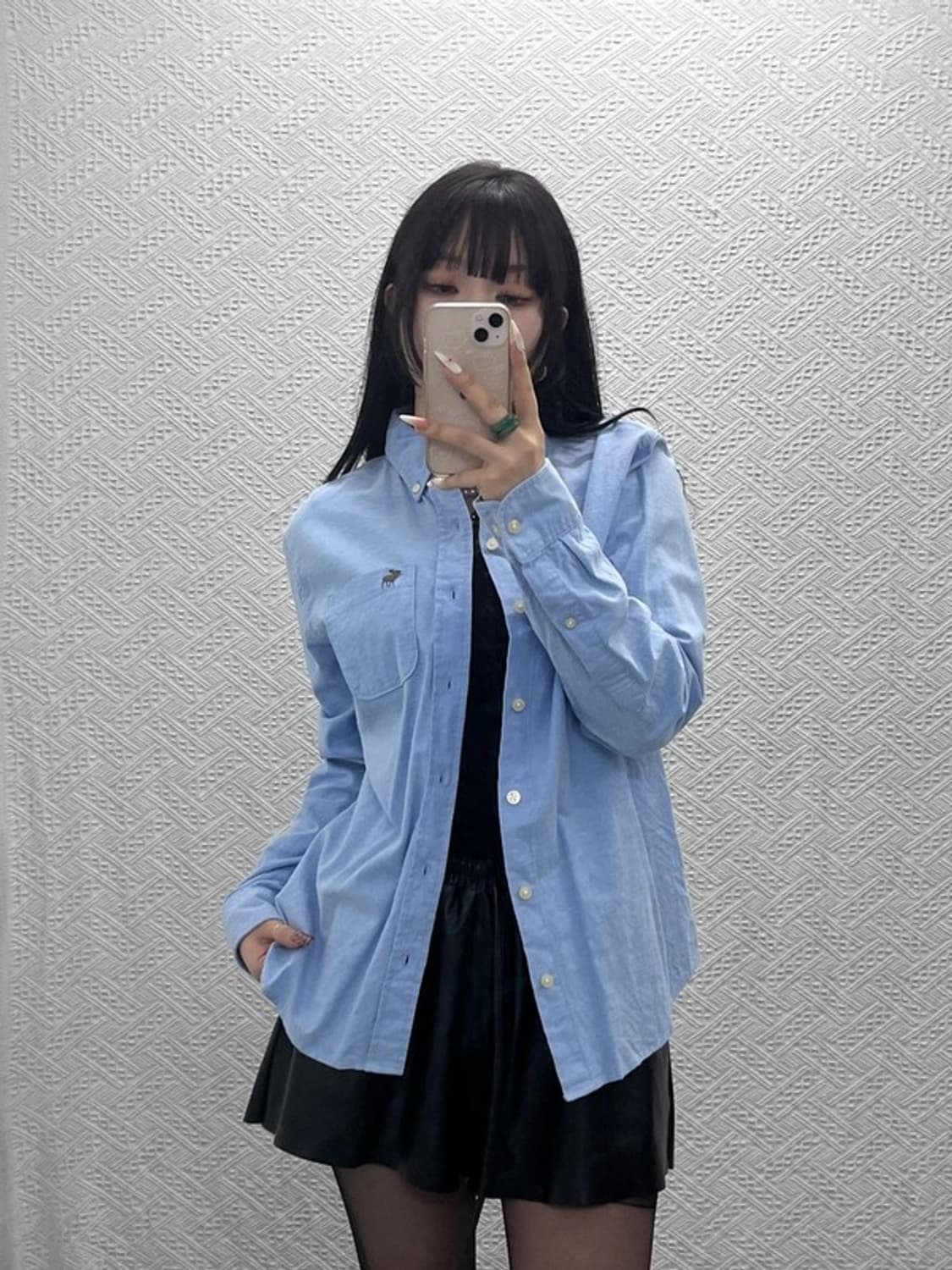 아베크롬비 빈티지 캐주얼 컨트리 연하늘 셔츠 S C09439 상품이미지2