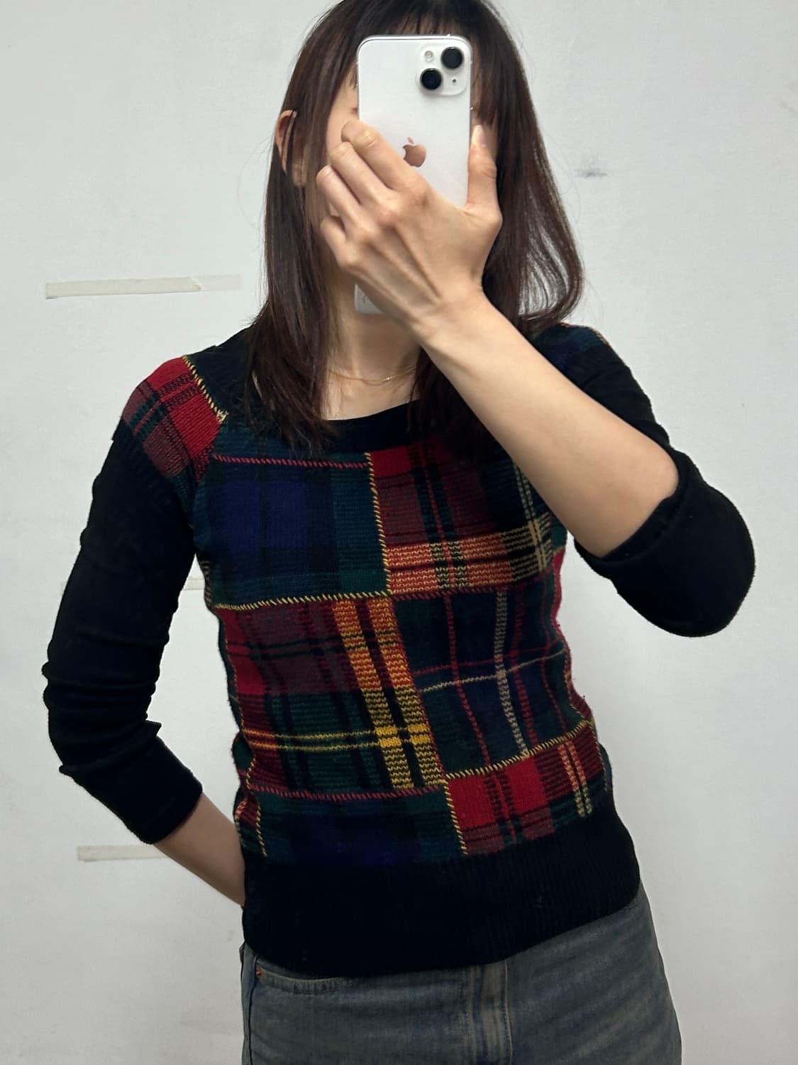 랄프 로렌 타탄체크 하프 니트 상품이미지2