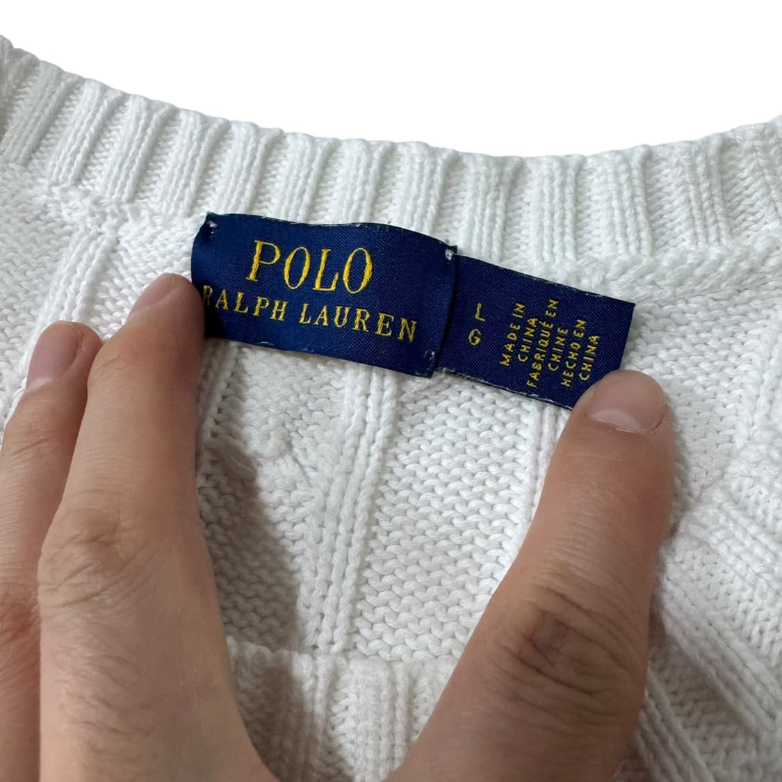 여성 신형 폴로 랄프로렌 화이트 꽈배기 반팔니트 상품이미지4