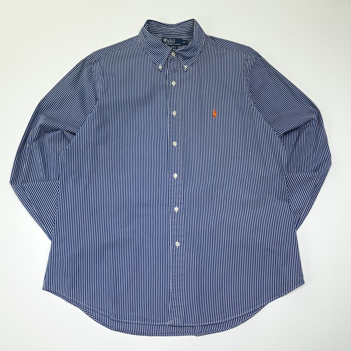 CL518 XL 폴로 커스텀핏 스트라이프 블루화이트 셔츠 상품이미지1