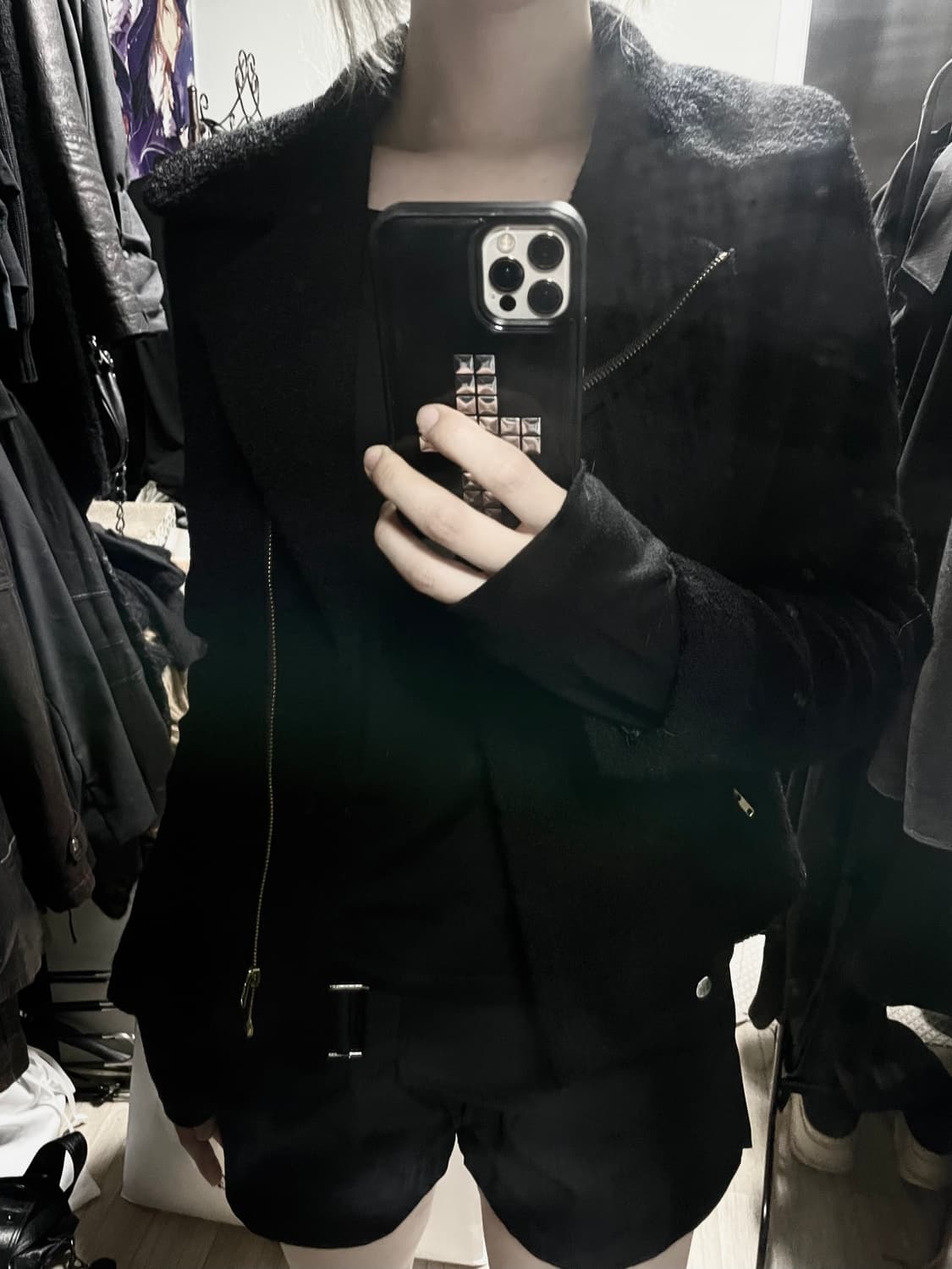 준코시마다 비대칭사선 울자켓 블랙 아카이브무채색헬무트랭릭오웬스st 상품이미지6