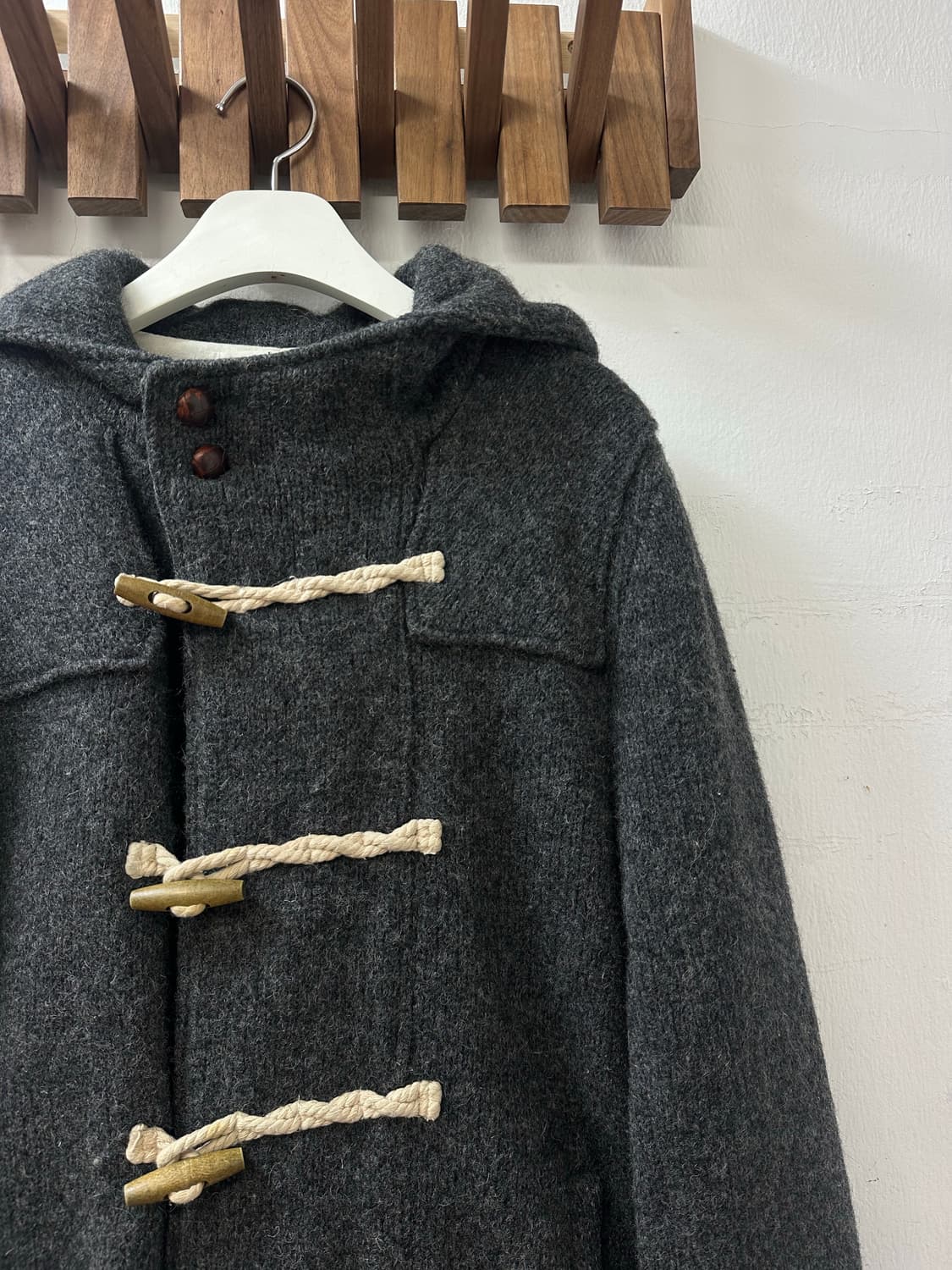 일본빈티지 JOURNAL STANDARD 울 100% 후드 더플 코트 상품이미지3