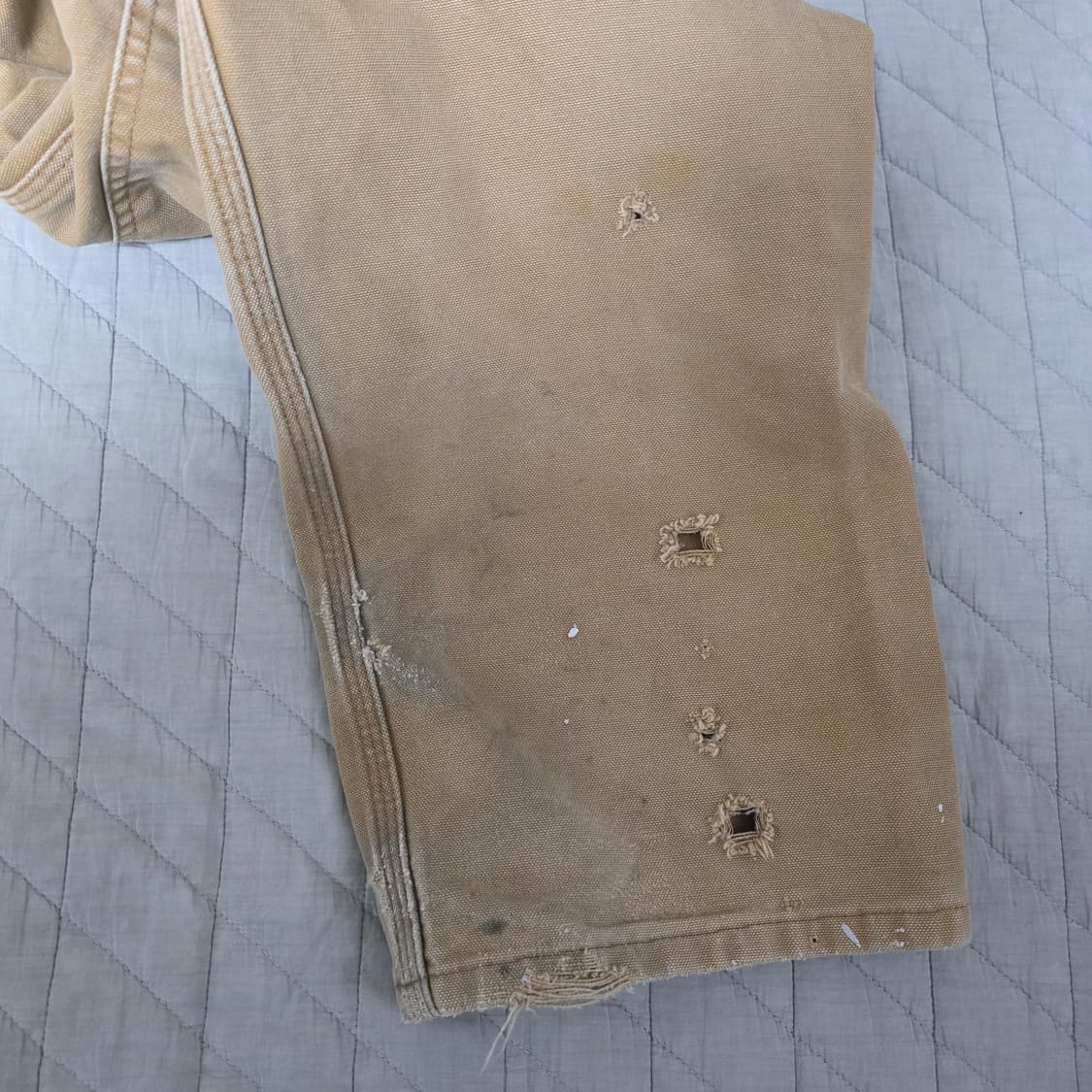 [36X32] 칼하트 더블니 B136 BRN 워크팬츠 트래쉬드 T-5 상품이미지5