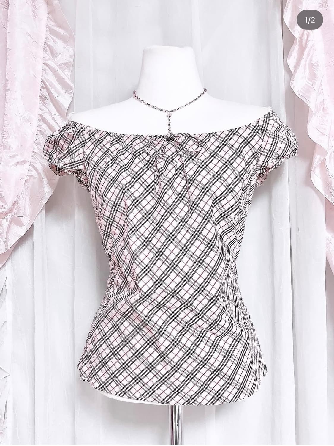 🎀대장템🎀 버버리 블루라벨 핑크 셔링 블라우스 상품이미지1