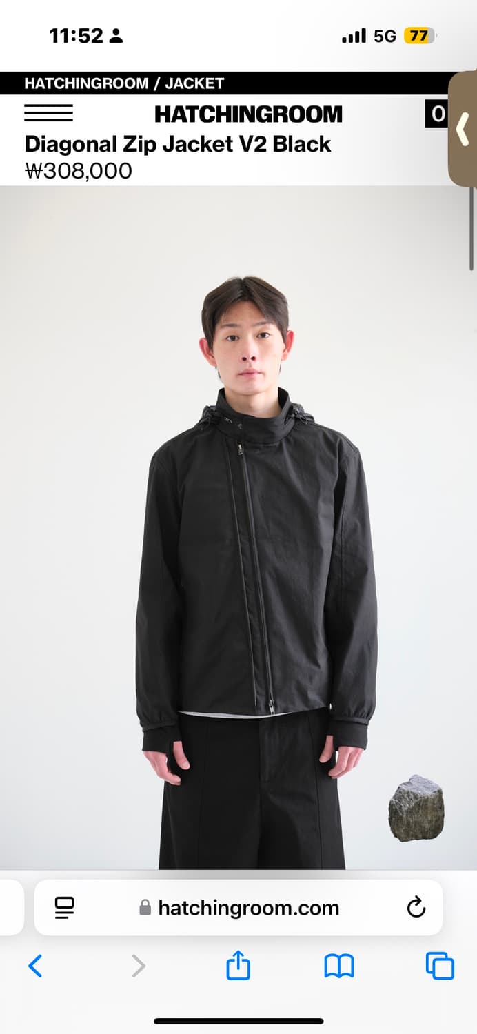 [구매]해칭룸 diagonal zip jacket v2 자켓 블랙 상품이미지2