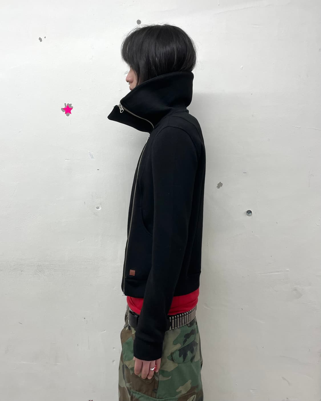 High-neck asymmetric  activity jacket 상품이미지5