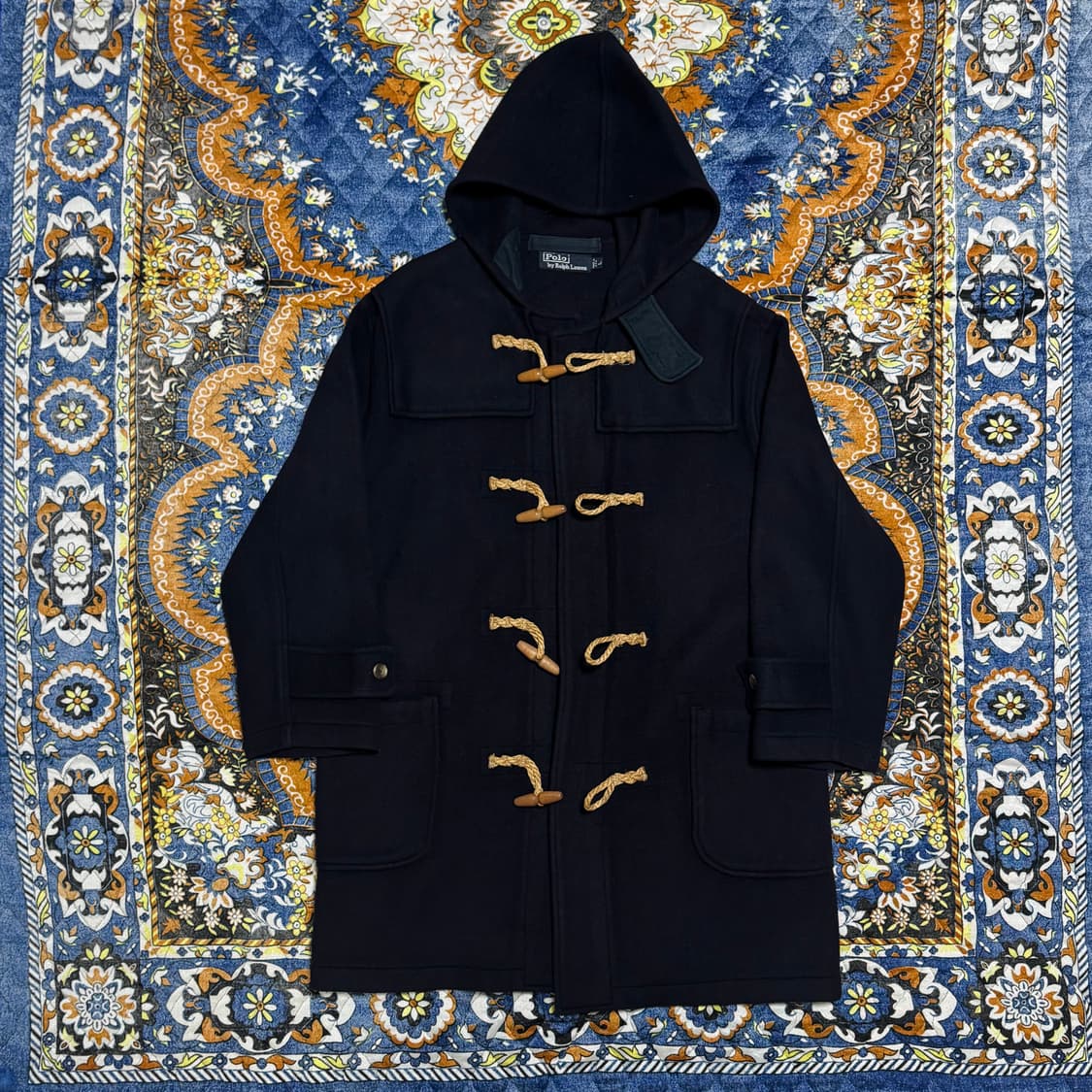 빈티지 8-90s USA 폴로 네이비 더플 코트 L 상품이미지1