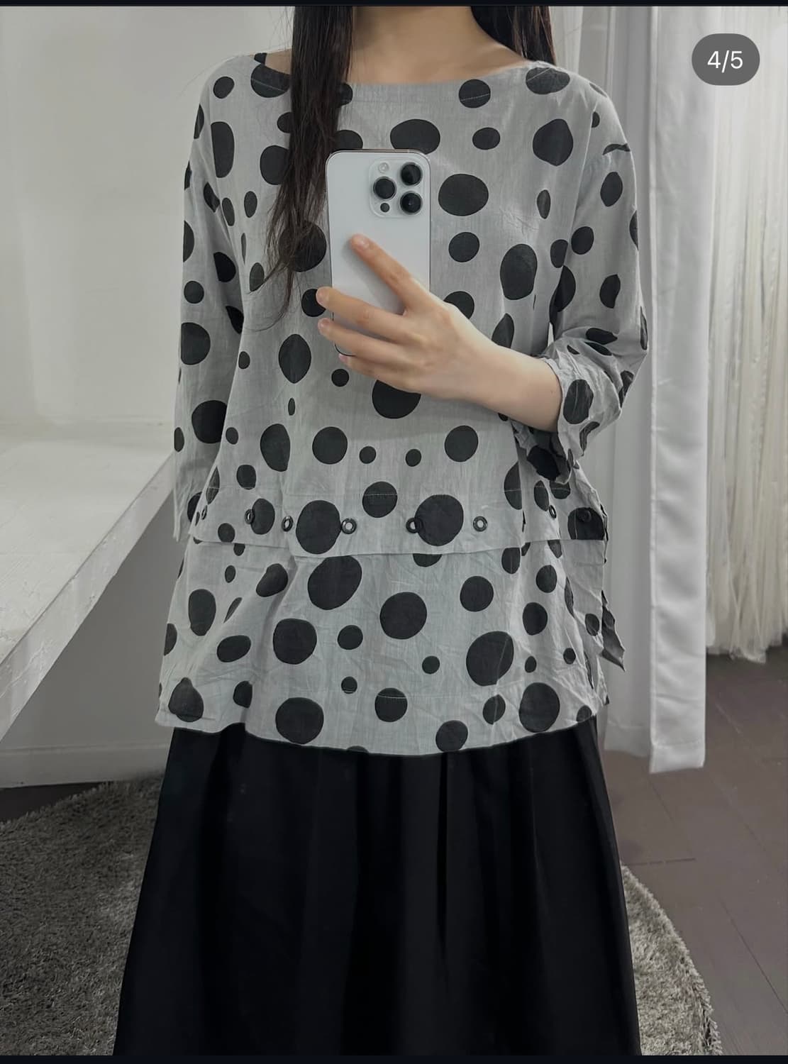 love paradise dot design blouse 상품이미지4