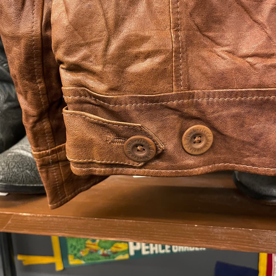 90s 팀버랜드 올드 레더 램스킨 가죽 자켓 상품이미지5