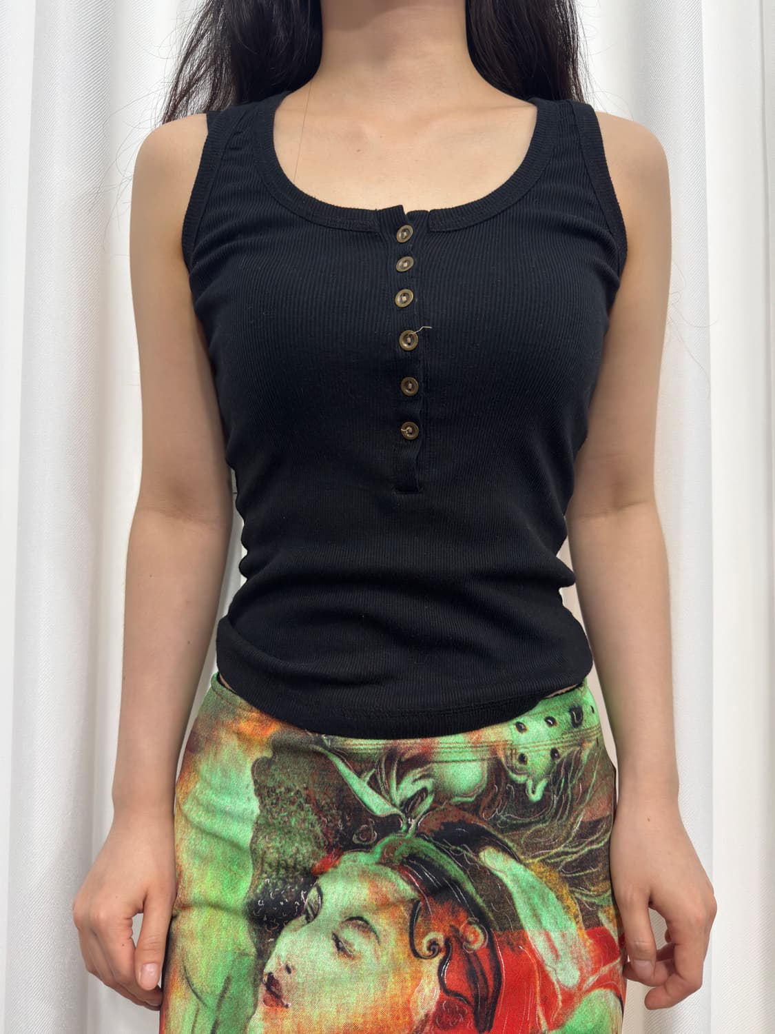blow button sleeveless 상품이미지1