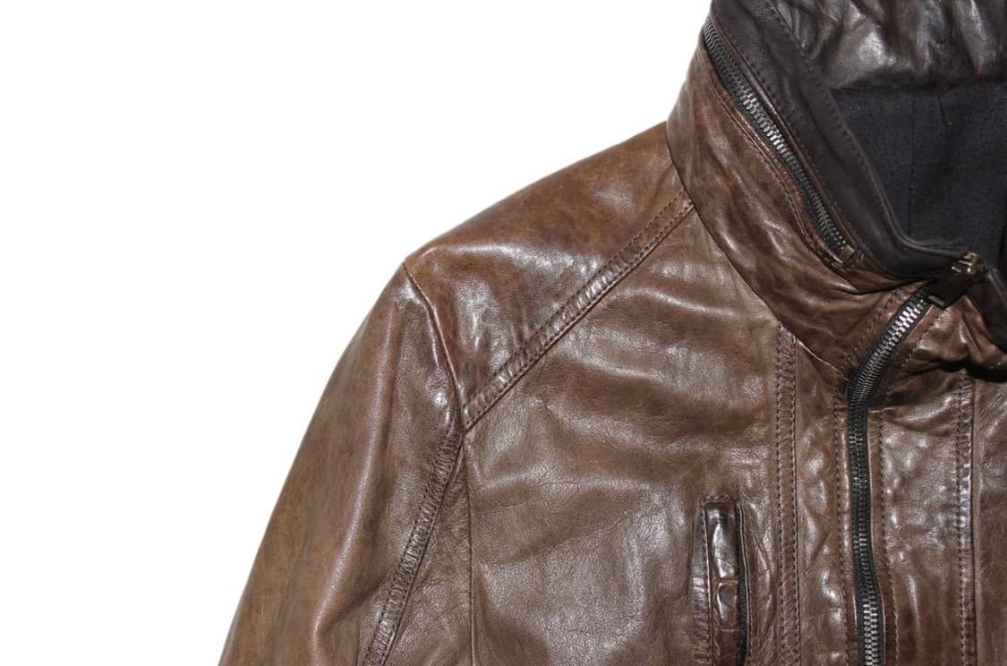 솔리드옴므 하이넥 램스킨 레더 자켓 상품이미지2