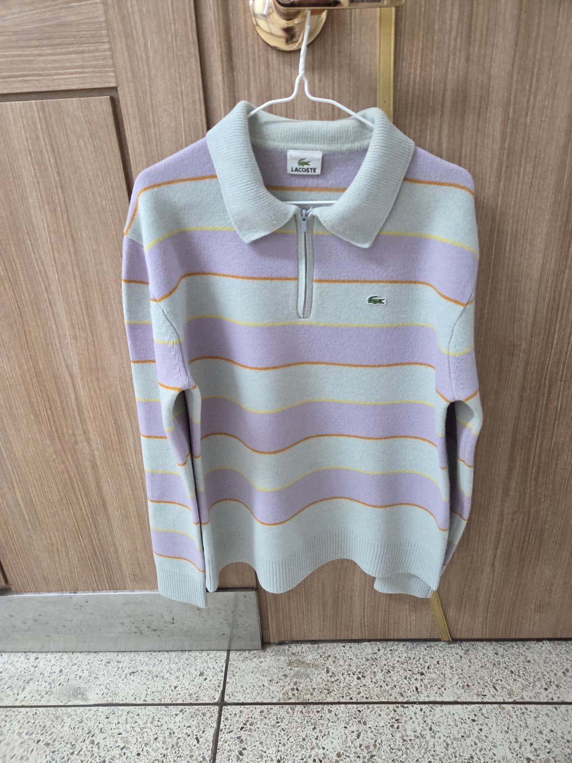 라코스테 스트라이프 집업 니트 상품이미지1