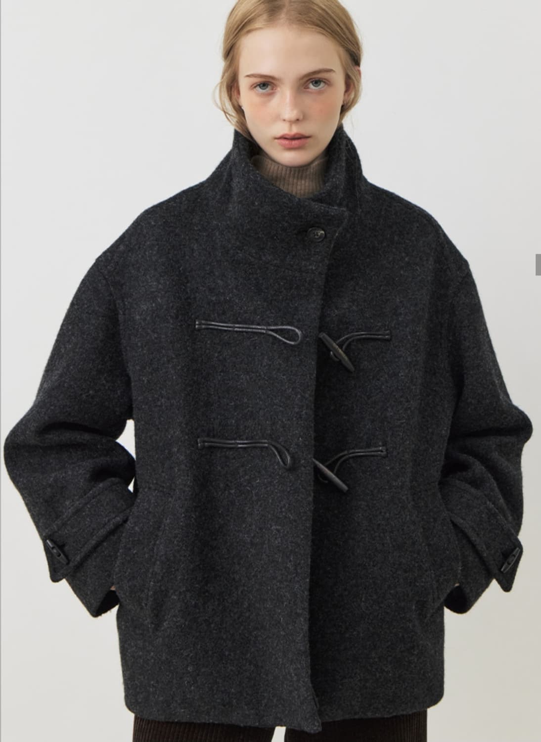 시티브리즈 울 하이넥 더플 코트 상품이미지1