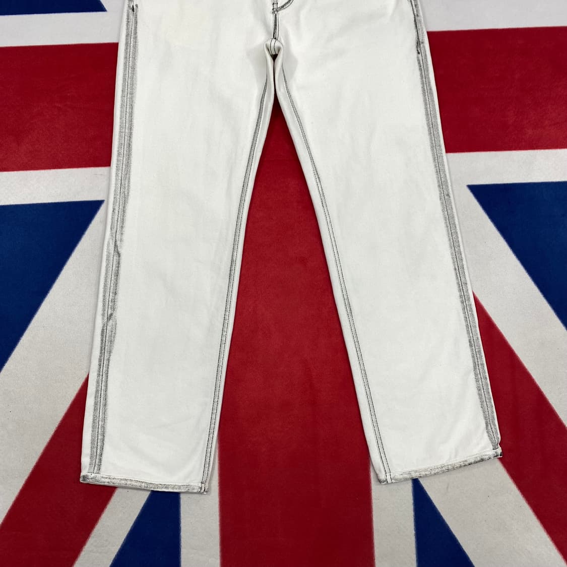 메종미네드 화이트 워싱데님팬츠 48 실측 32 상품이미지3